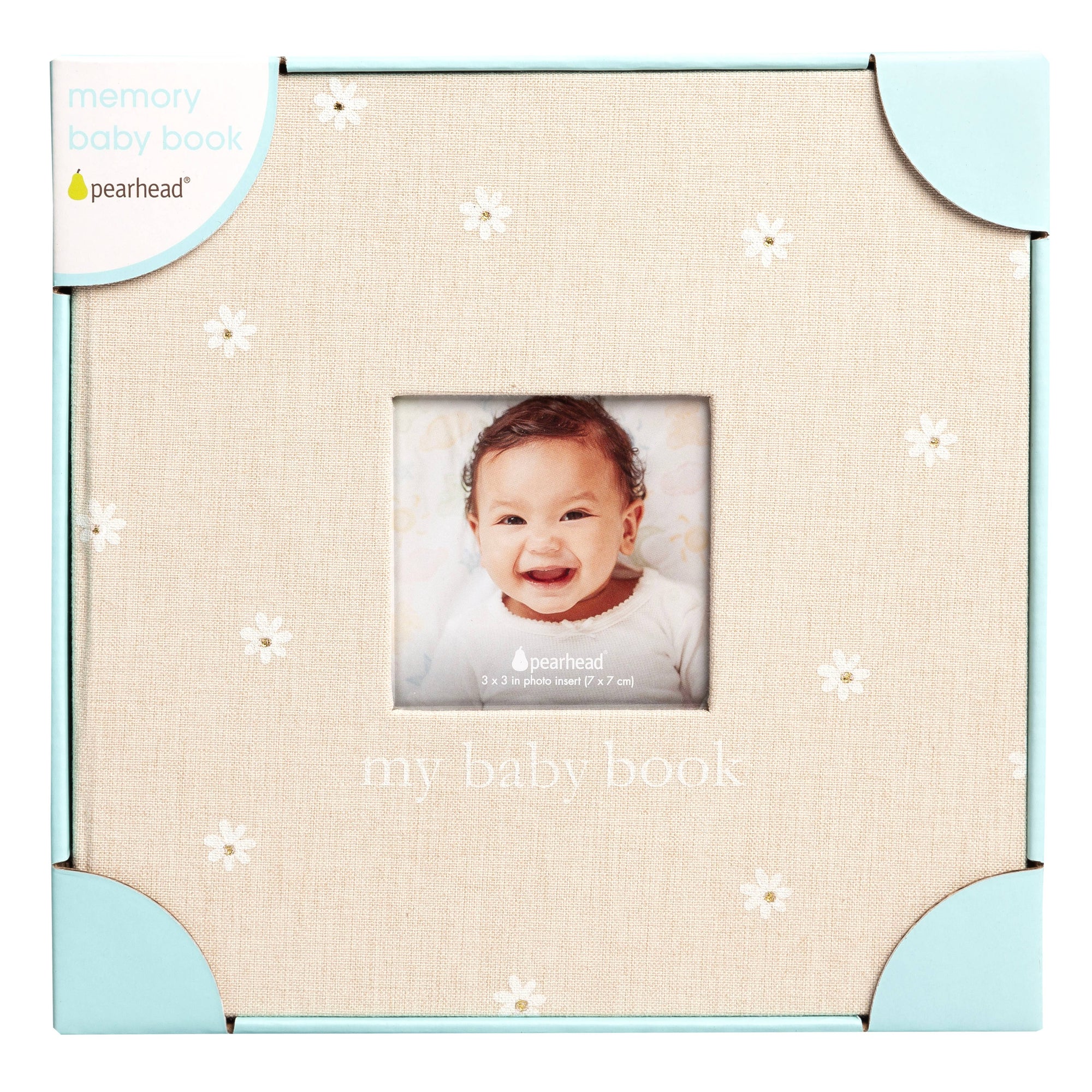 Daisy Print Square Baby Memory Book