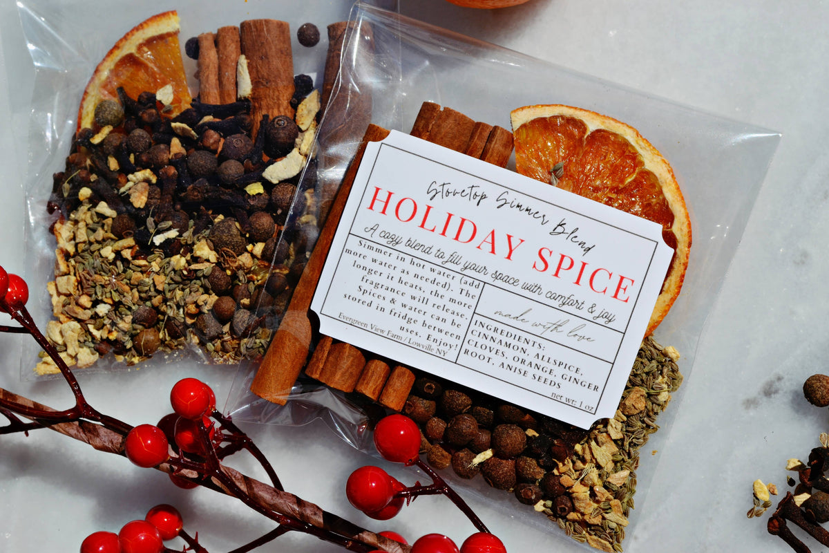 Simmer Stovetop Potpourri Holiday Spice Fall Christmas Blend: Clear flat cello bag