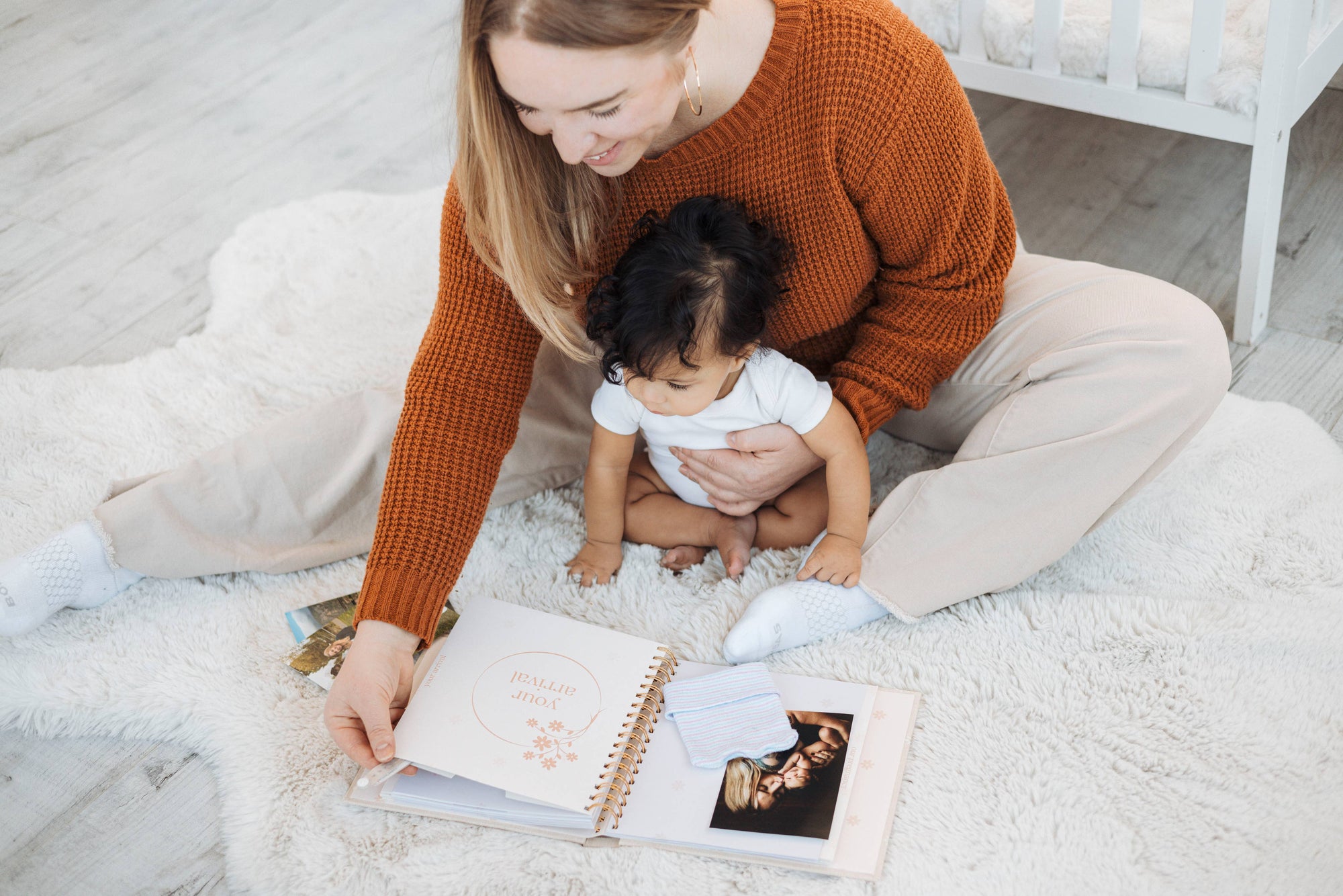 Daisy Print Square Baby Memory Book