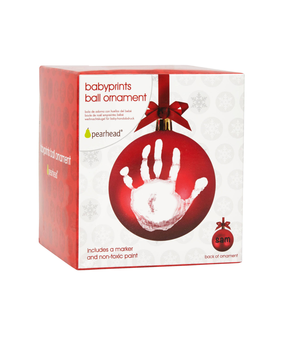 Babyprints Round Christmas Ornament and Paint Kit, Red