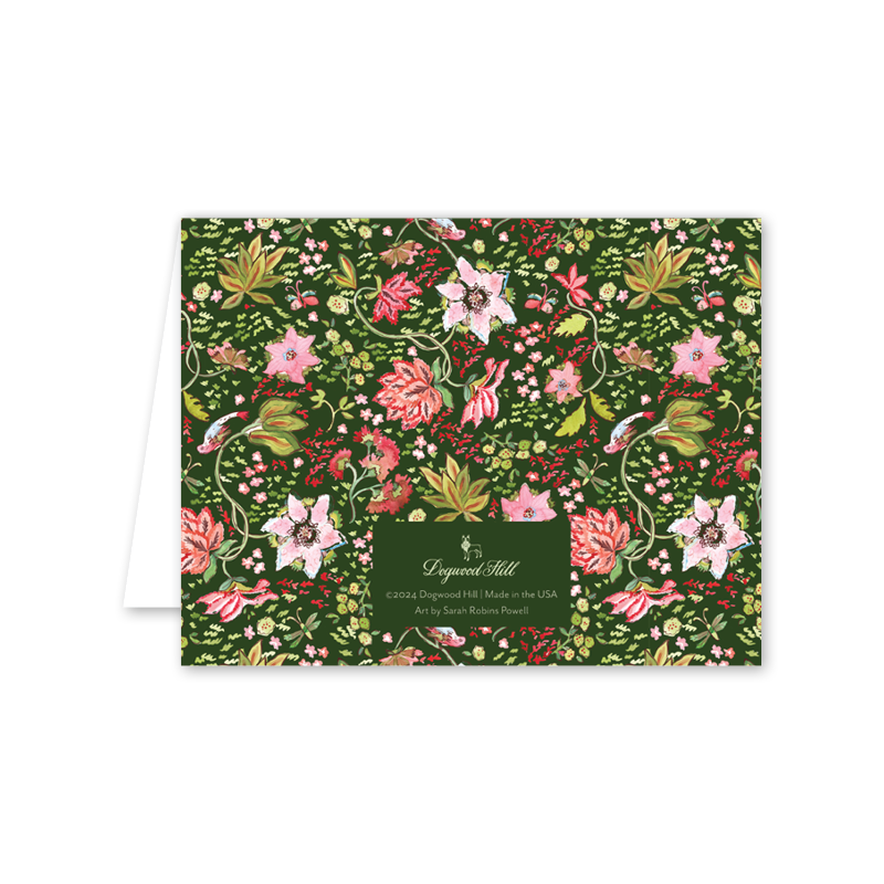 Oiseaux en Fleurs Green Sympathy: Single Card