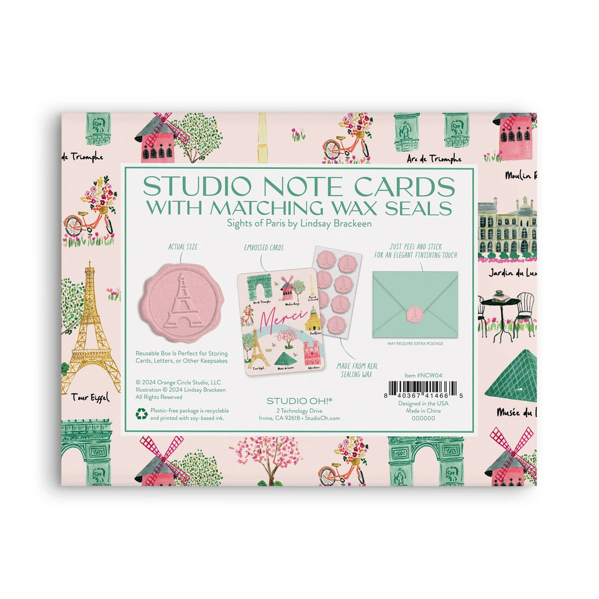 Sights of Paris Studio Note Cards with Matching Wax Seals