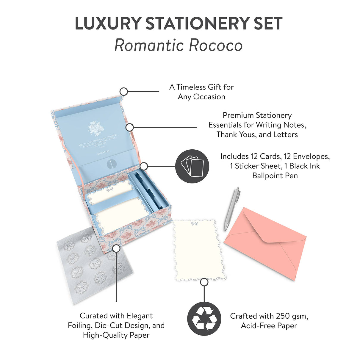 Romantic Rococo Luxury Stationery Set