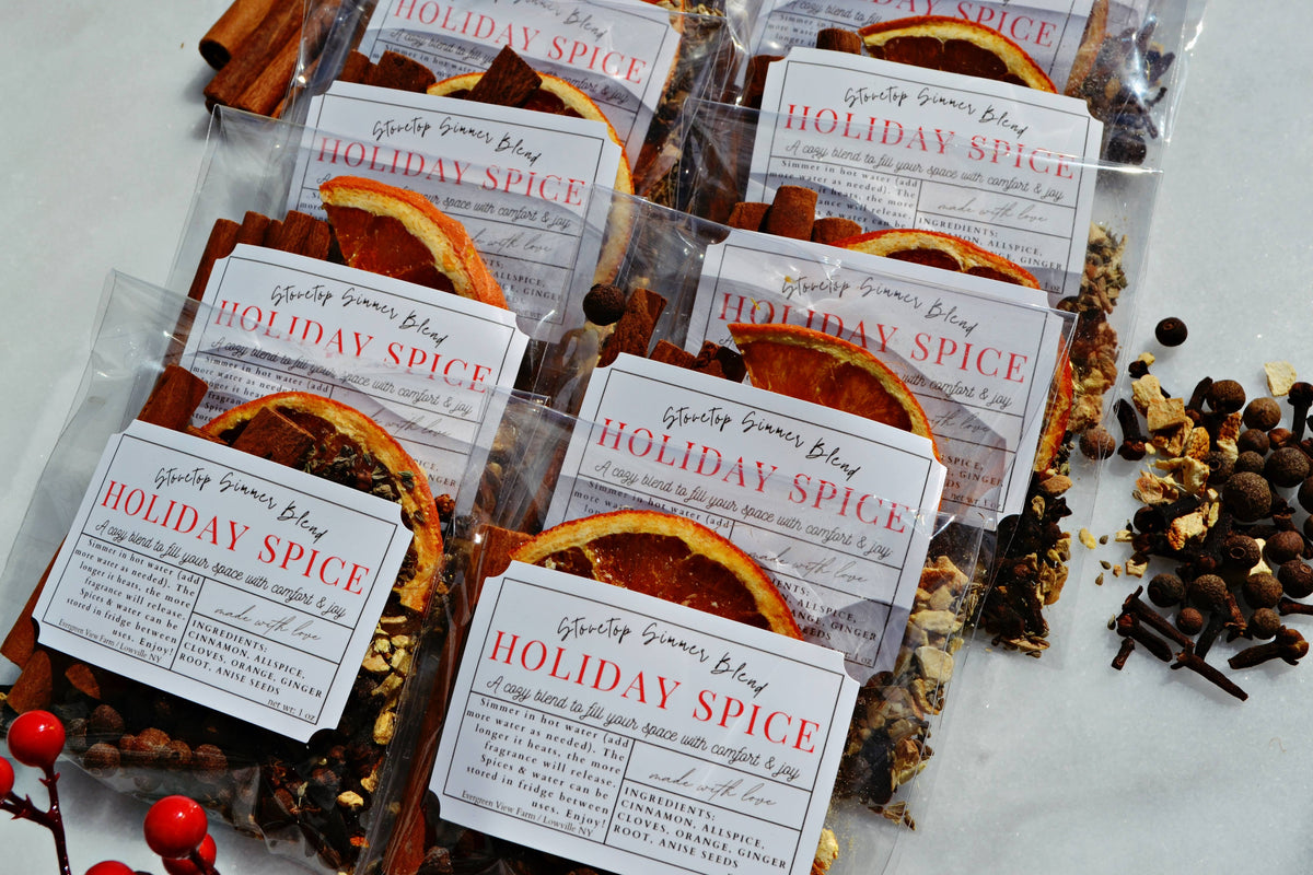 Simmer Stovetop Potpourri Holiday Spice Fall Christmas Blend: Clear flat cello bag