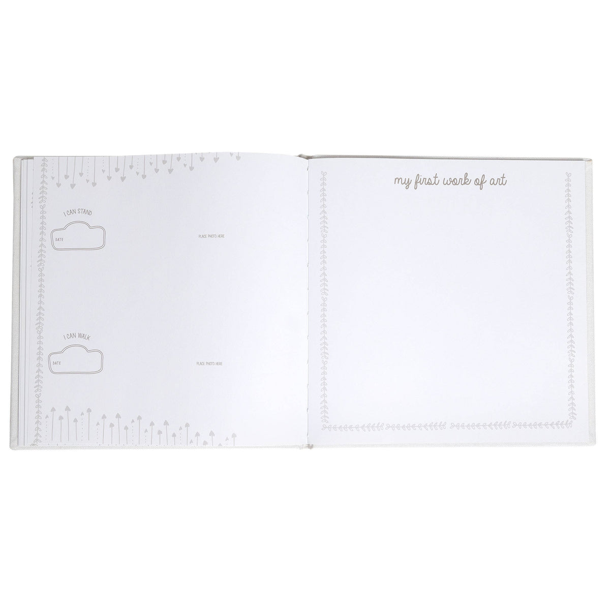 Hello Baby Square Linen Memory Book, Ivory 