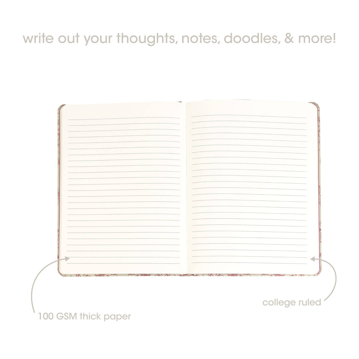 Red Toile Notes Journal, Hardcover Stationary