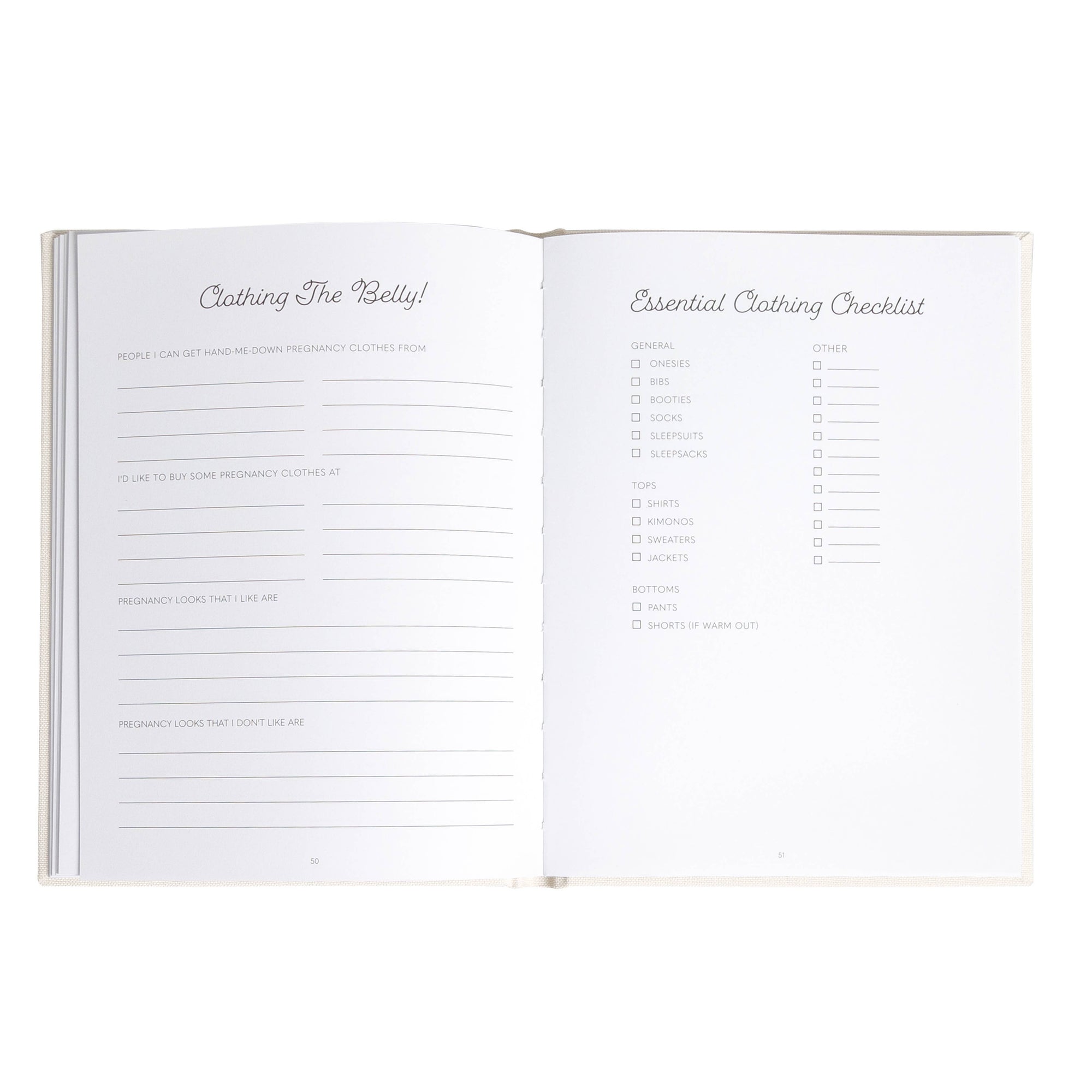 Linen Pregnancy Journal