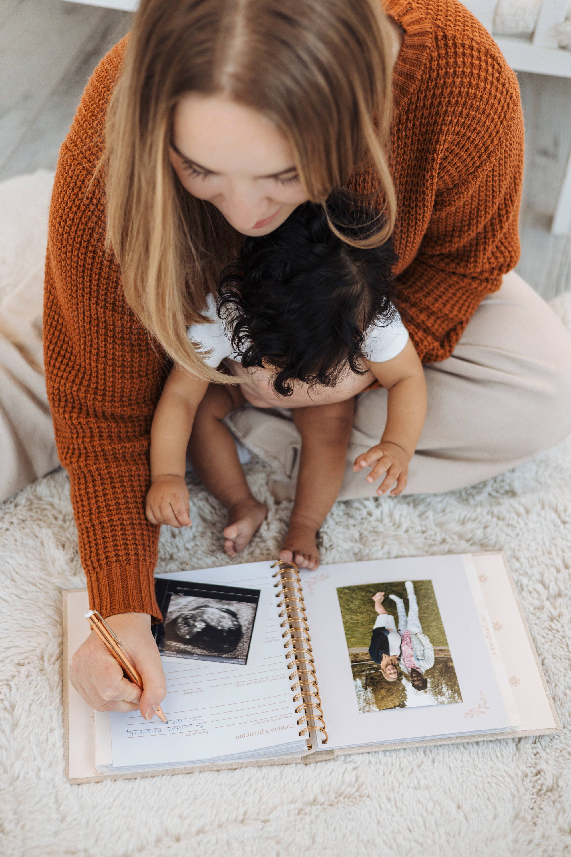 Daisy Print Square Baby Memory Book