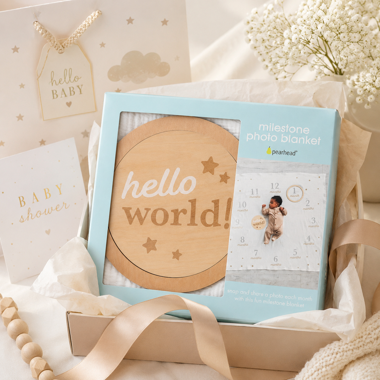 Monthly Milestone Blanket &amp; Photo Prop Set Kit, First Year