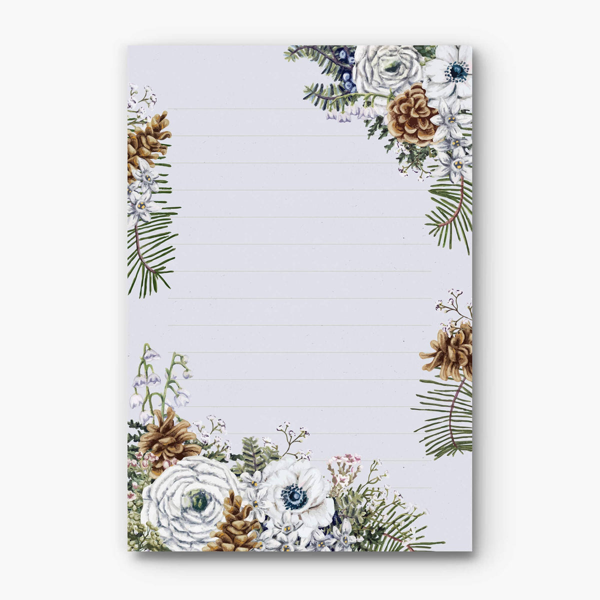 Wintry Florals Anemone | Notepad: 4.25" x 6.25" Notepad