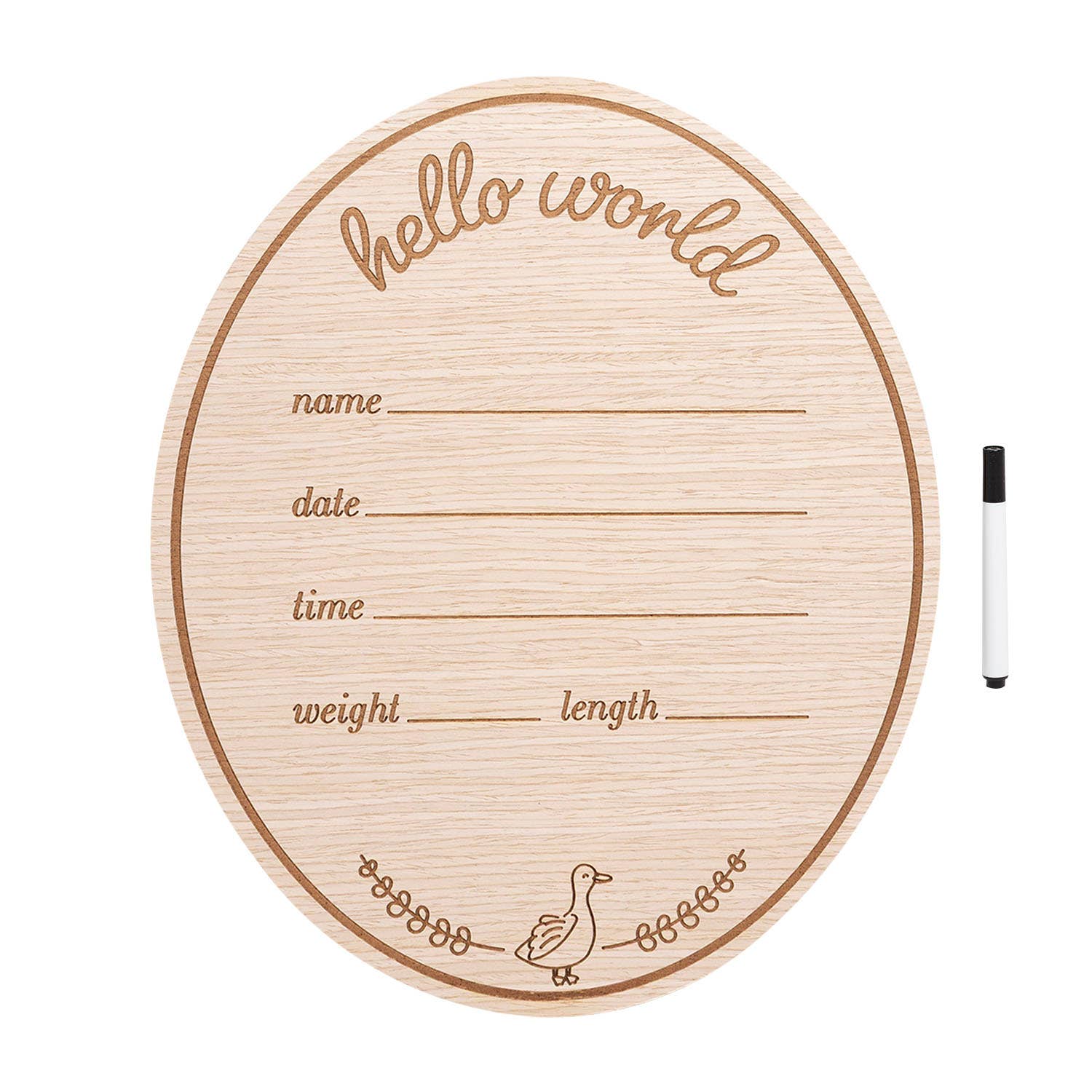 Hello Baby Goose Wooden Birth Announcement