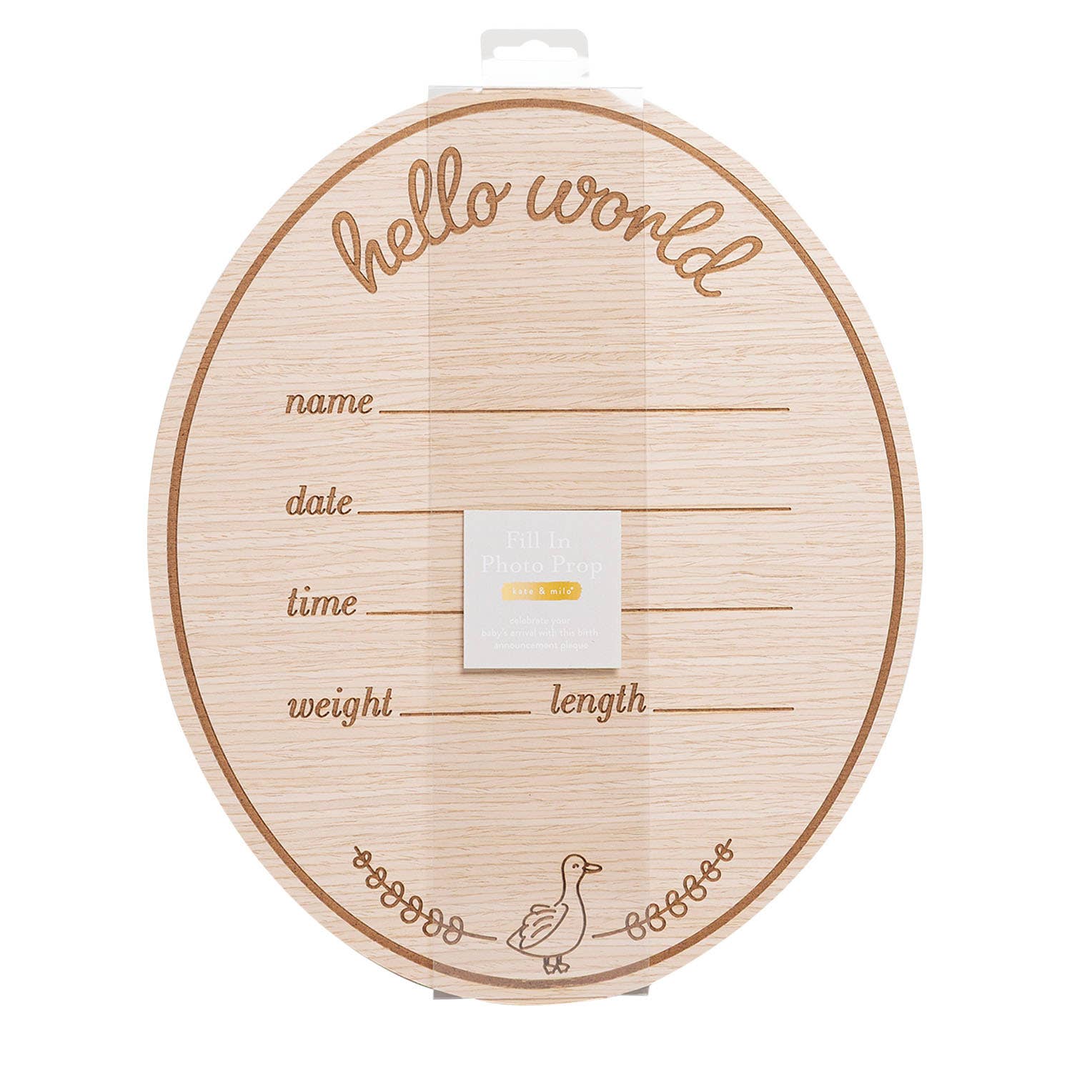 Hello Baby Goose Wooden Birth Announcement