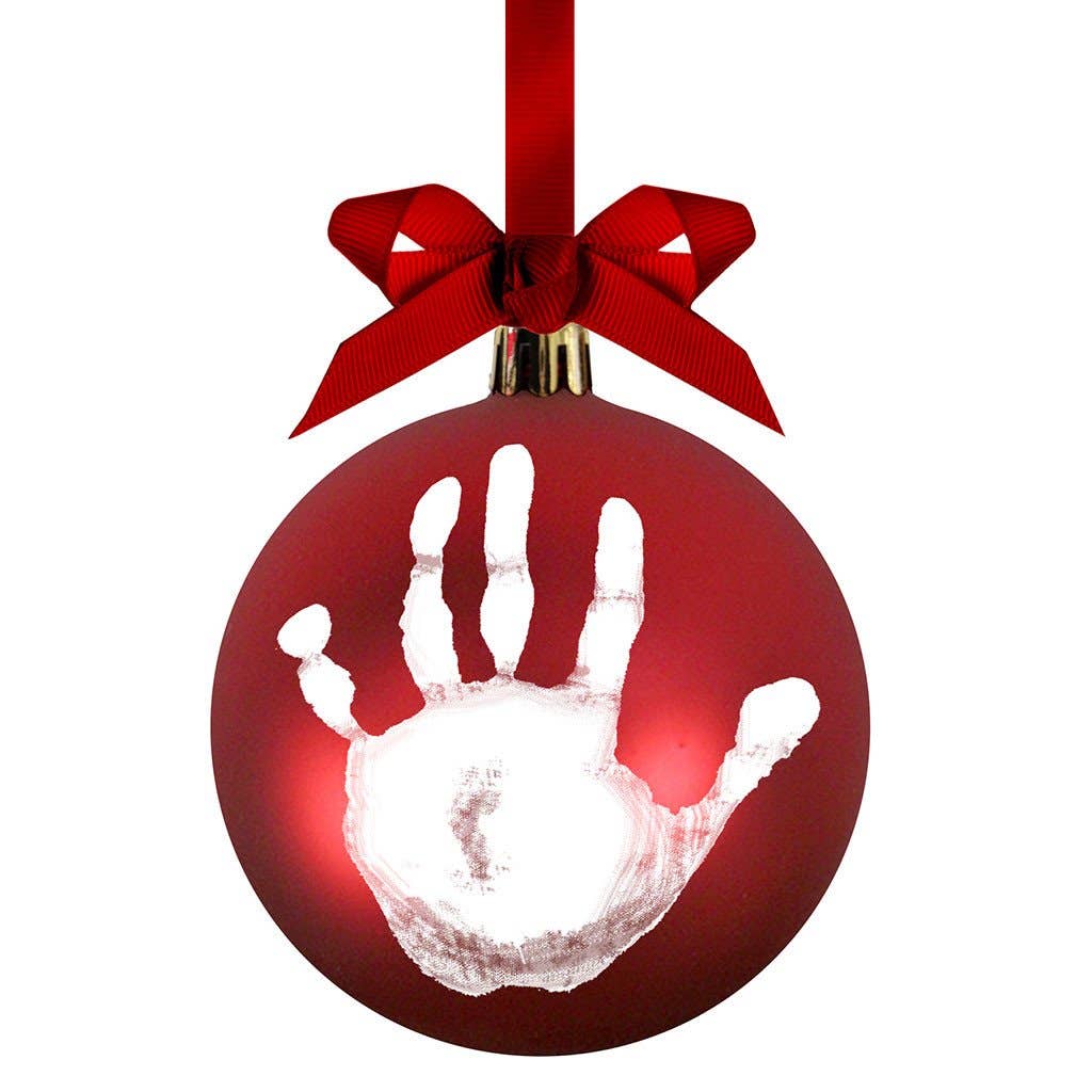 Babyprints Round Christmas Ornament and Paint Kit, Red