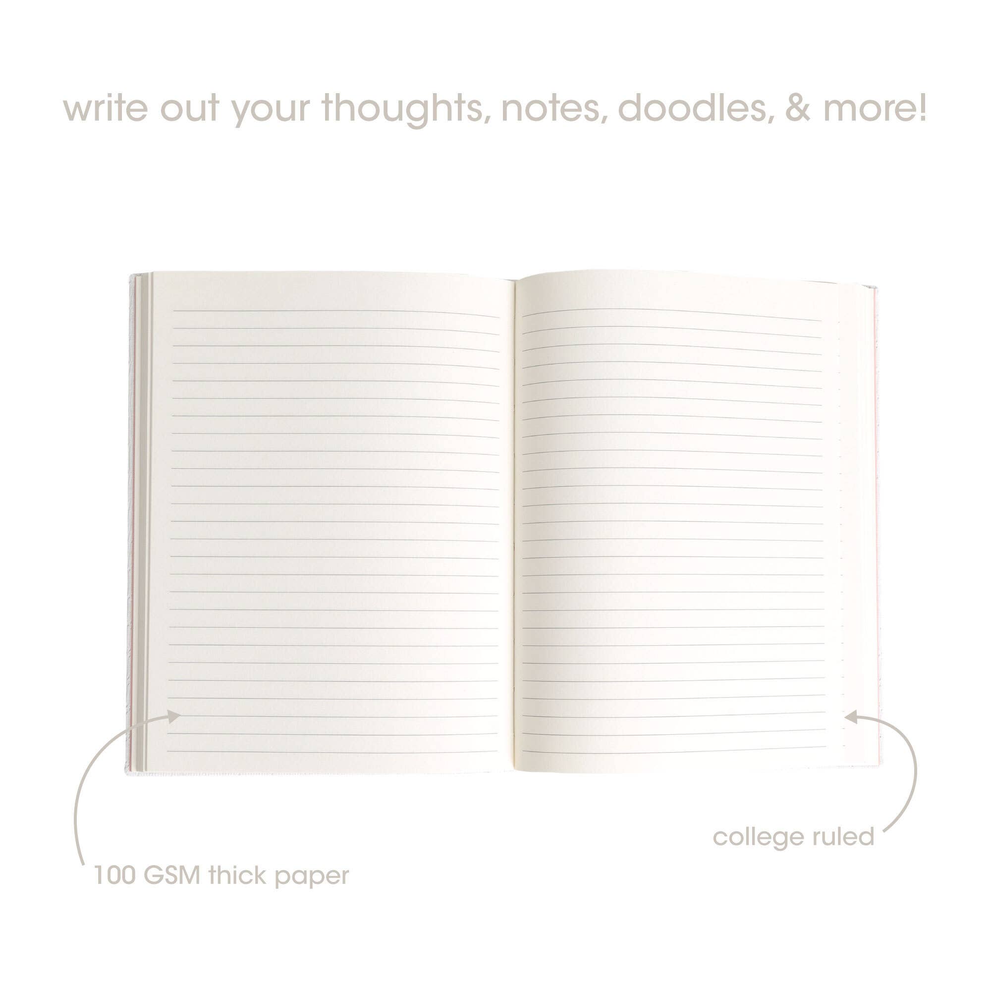 Pointelle Stationary Journal, Fabric Hardcover, White