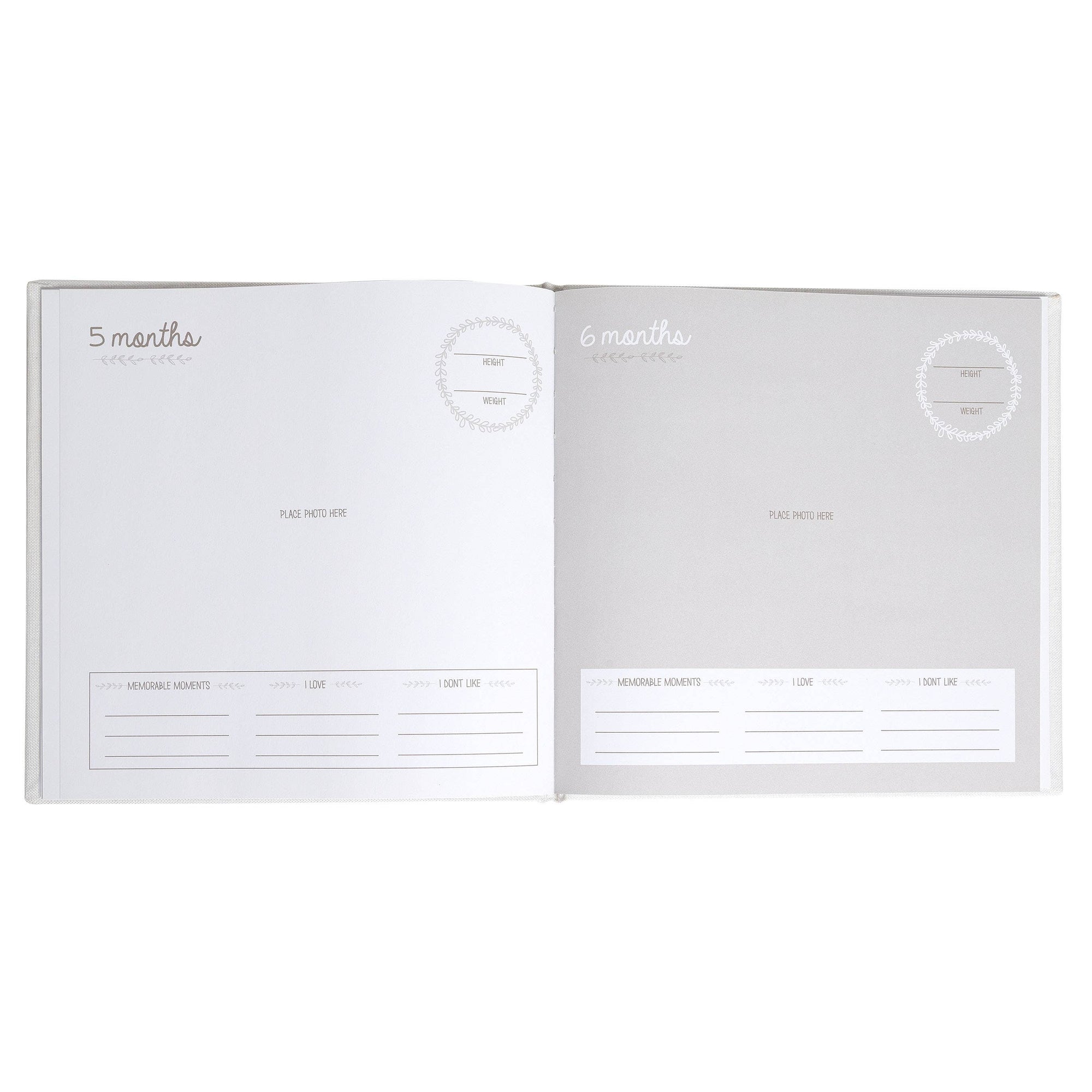 Hello Baby Square Linen Memory Book, Ivory 