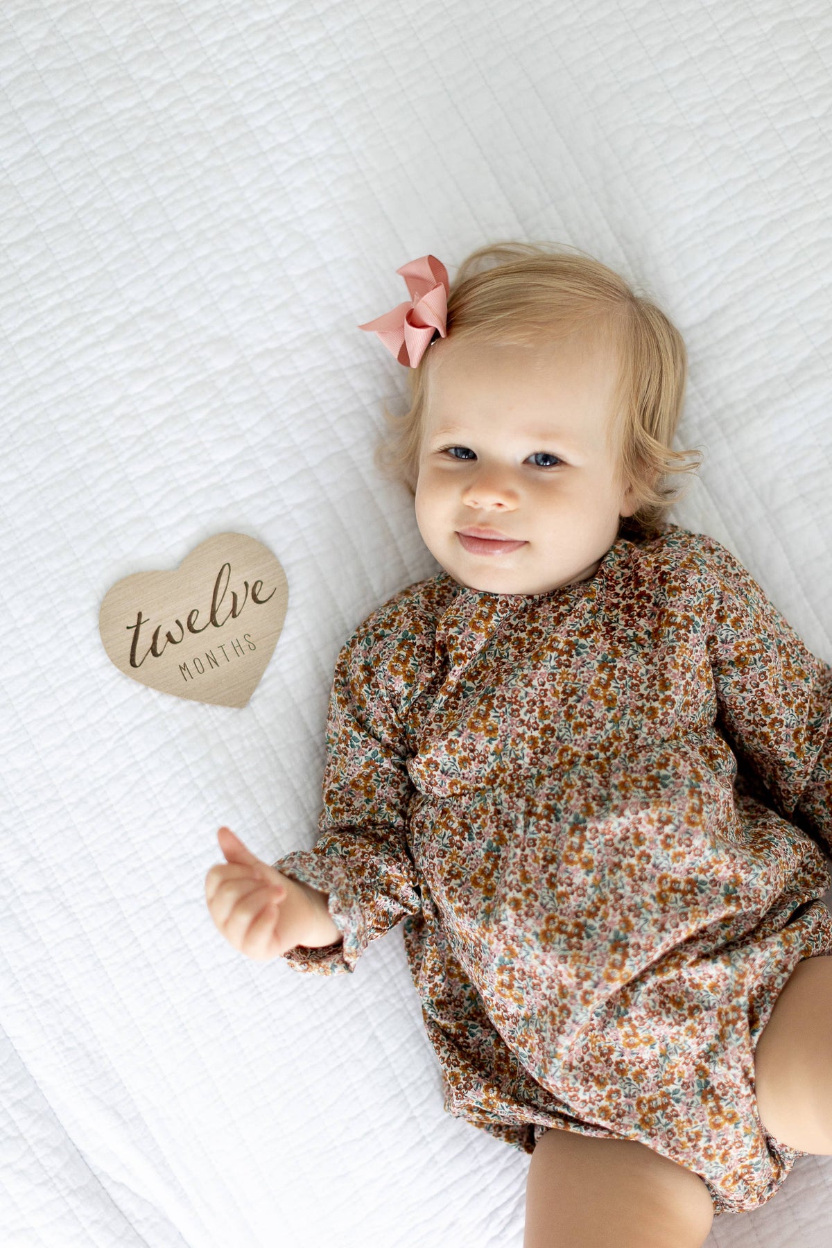 Heart Shaped Wooden Monthly Milestone Photo Props Discs