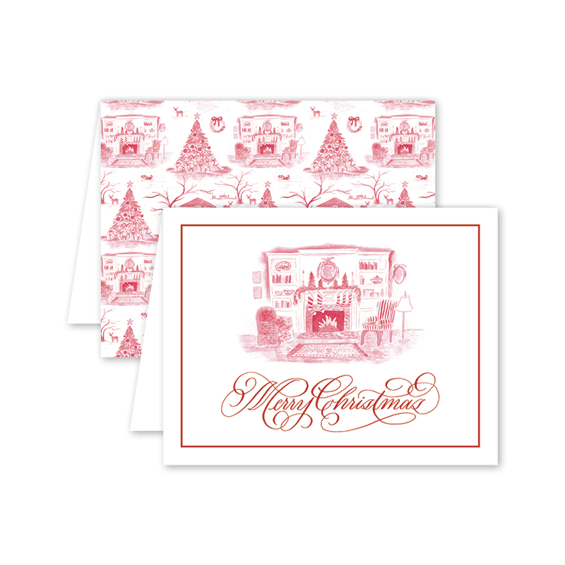 Christmas Toile Red: Single Card