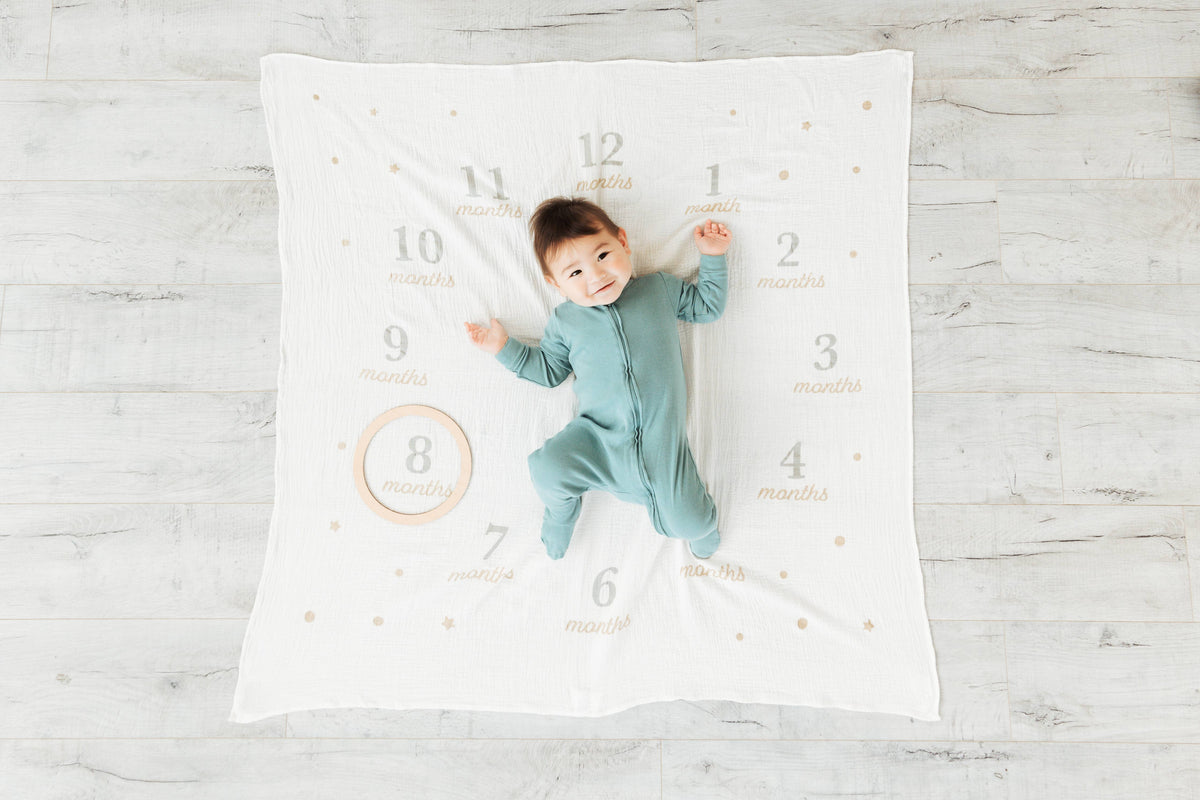 Monthly Milestone Blanket &amp; Photo Prop Set Kit, First Year
