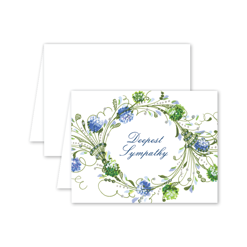 Hydrangea Wreath Sympathy: Single Card