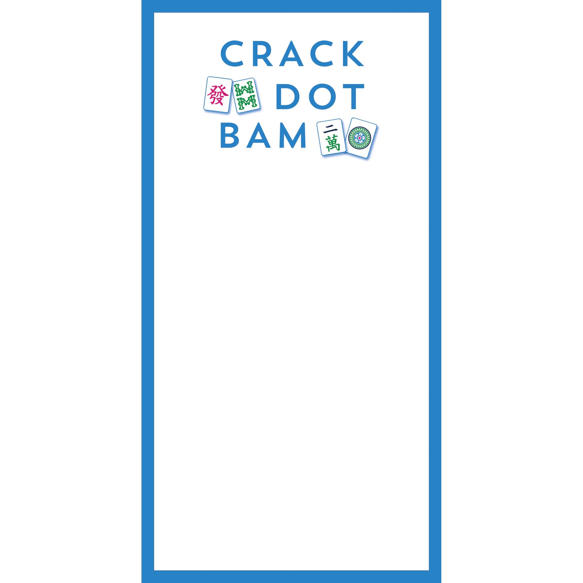 Mahjong Crack Dot Bam List Notepad 4.25 x 8.5"