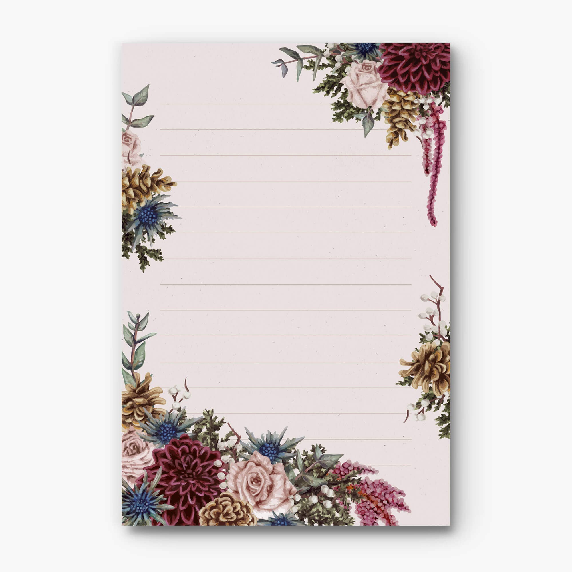 Wintry Florals Dahlia | Notepad: 4.25" x 6.25" Notepad