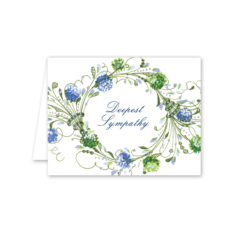 Hydrangea Wreath Sympathy: Single Card