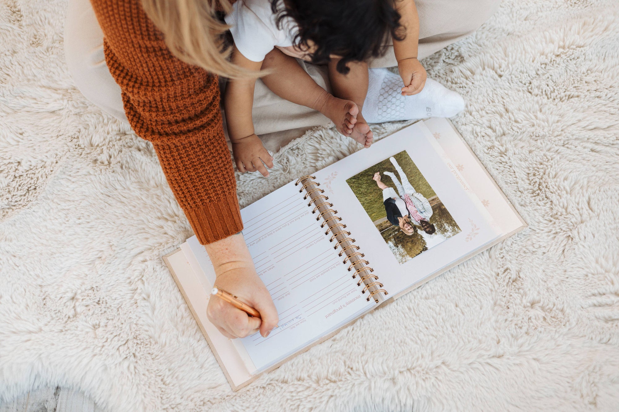 Daisy Print Square Baby Memory Book
